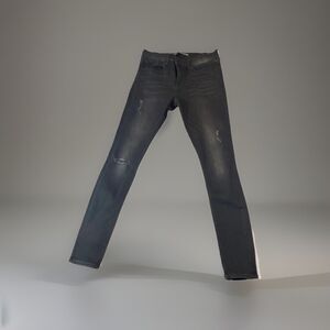 Express Mid Rise Distressed Black Stretch Jegging Women's Jeans